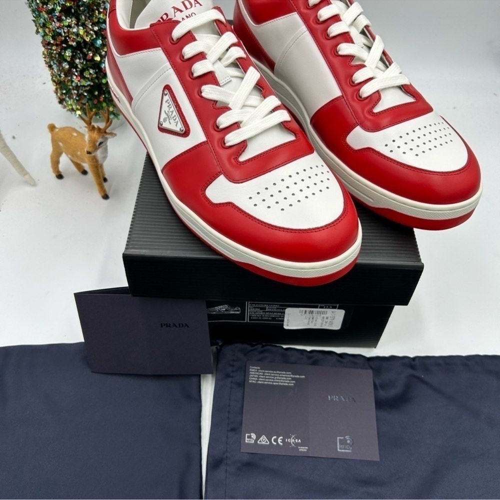 Men’s Prada downtown logo low top sneakers size 12.5 made in Italy - Picture 2 of 12